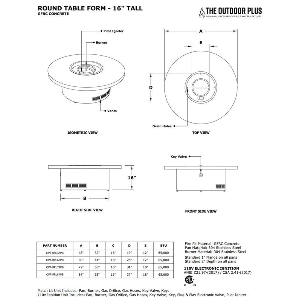 The Outdoor Plus OPT-RRL48 Ready-to-Finish Round Fire Pit Table Kit, 48-Inch 7 The Outdoor Plus OPT-RRL48 Ready-to-Finish Round Fire Pit Table Kit, 48-Inch - Image 5