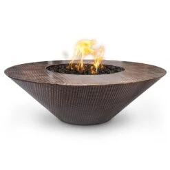 TOP Fires By The Outdoor Plus Cazo 48-Inch Round Wide Ledge Copper Gas Fire Pit