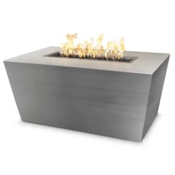 TOP Fires By The Outdoor Plus Mesa 60x24-Inch Linear Stainless Steel Gas Fire Pit