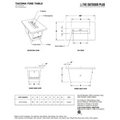 TOP Fires By The Outdoor Plus Tacoma 48-Inch Linear Wood Grain Concrete And Steel Gas Fire Pit -Empire Spinning Shop opt tacw4830 specs a 09 21