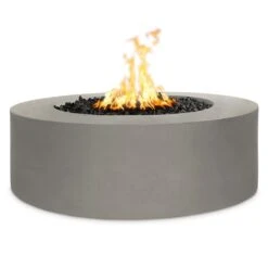TOP Fires By The Outdoor Unity 72x24-Inch Round Powder Coated Steel Gas Fire Pit -Empire Spinning Shop opt unypc48 pew a 09 21 2