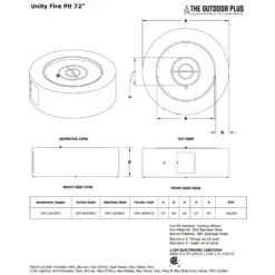 TOP Fires By The Outdoor Unity 72x24-Inch Round Powder Coated Steel Gas Fire Pit -Empire Spinning Shop opt unyxx72 specs a 09 21