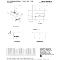 The Outdoor Plus OPT-URST10816 Ready-to-Finish Rectangle Fire Pit Table Kit, 108x36-Inch -Empire Spinning Shop opt urst4816pb specs a 11 21 4