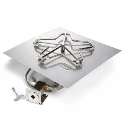 HPC Fire MLFPK Match Light Gas Fire Pit Kit, Square Flat Pan