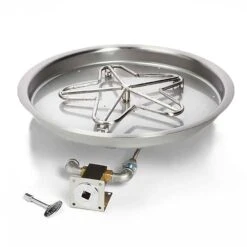 HPC Fire TOR-RBP-MLFPK-FLEX Match Light Gas Fire Pit Kit With Round Bowl Pan And Torpedo Burner