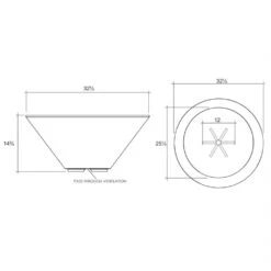 Prism Hardscapes Verona Concrete Gas Fire Bowl, 32.5-Inch -Empire Spinning Shop ph 437 fb spec a 05 23 12