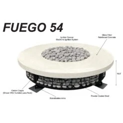 Prism Hardscapes PH-FUEGO54 Fuego Electronic Ignition Concrete Gas Fire Pit, 54-Inch -Empire Spinning Shop ph fuego54 config spec a 05 22