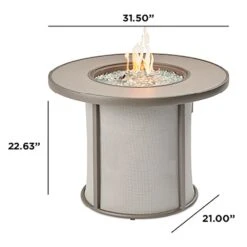 The Outdoor GreatRoom Company SF-32-K Stonefire Gas Fire Table, 32x32-Inches -Empire Spinning Shop sf 32 gry k dimensions a 12 21