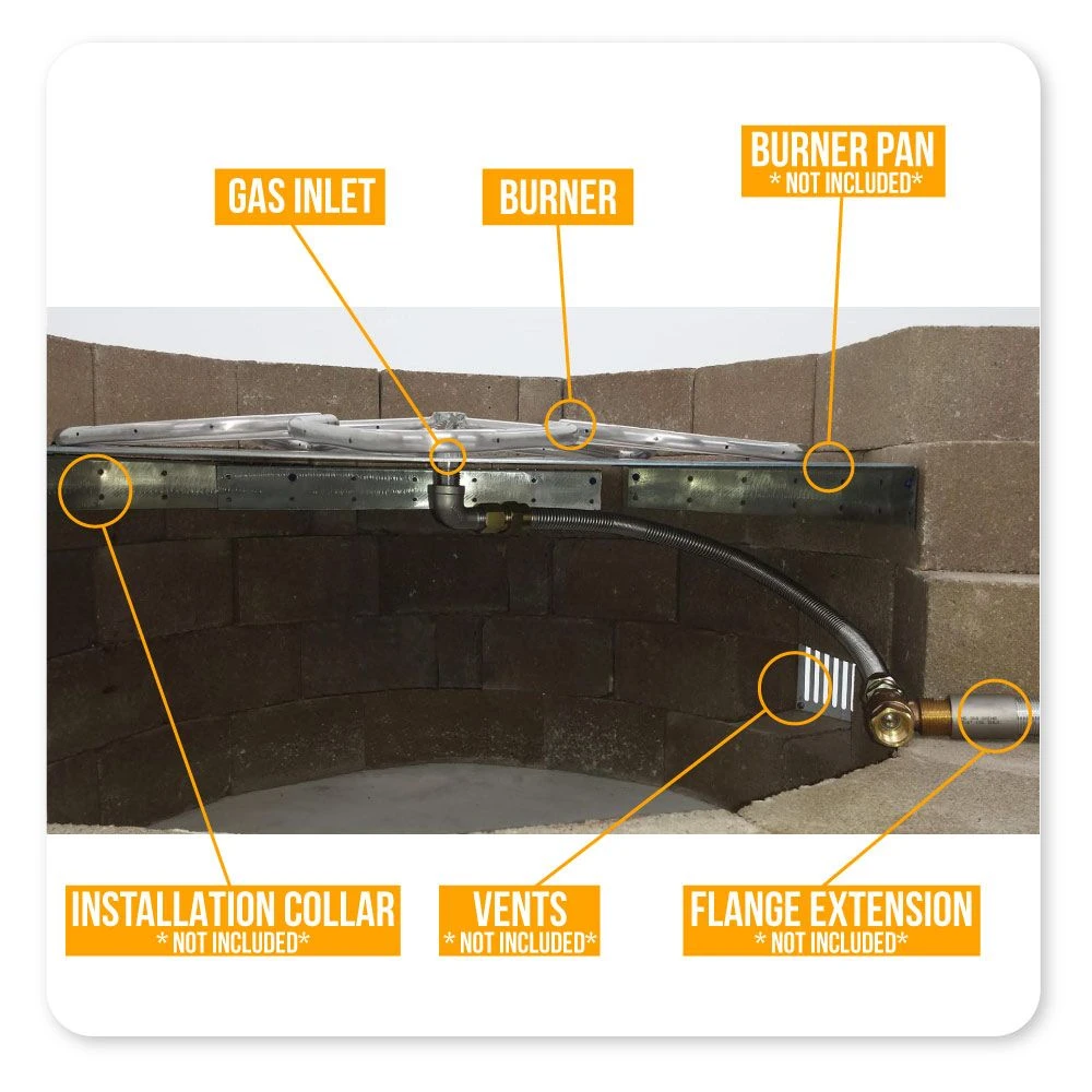 Spotix Rectangle HPC Match Lit Fire Pit H-Burner Kits 9 Spotix Rectangle HPC Match Lit Fire Pit H-Burner Kits - Image 7