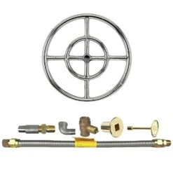 Spotix Round AFG Match Lit Fire Pit Burner Kits -Empire Spinning Shop ss fr 12kit lp msbb a 05 21