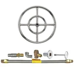 Spotix Round AFG Match Lit Fire Pit Burner Kits -Empire Spinning Shop ss fr 12kit lp mscb a 05 21