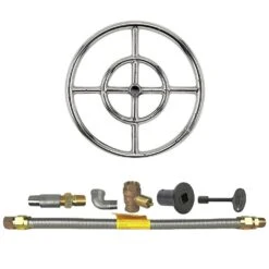 Spotix Round AFG Match Lit Fire Pit Burner Kits -Empire Spinning Shop ss fr 12kit lp msfb a 05 21