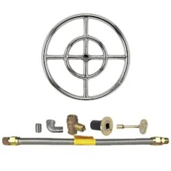 Spotix Round AFG Match Lit Fire Pit Burner Kits -Empire Spinning Shop ss fr 12kit ng msab a 05 21
