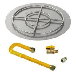 American Fire Glass Match Light Fire Pit Kits, Round Flat Pans -Empire Spinning Shop ss rfpmkit n 30h 2 11 19
