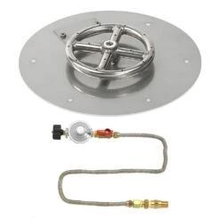 American Fire Glass Match Light Fire Pit Kits, Round Flat Pans -Empire Spinning Shop ss rfpmkit p 12 7 11 19