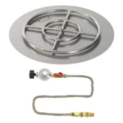 American Fire Glass Match Light Fire Pit Kits, Round Flat Pans -Empire Spinning Shop ss rfpmkit p 24 3 11 19