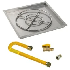American Fire Glass Match Light Fire Pit Kits, Square Bowl Pans -Empire Spinning Shop ss sqpmkit n 30h 2 11 19