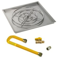 American Fire Glass Match Light Fire Pit Kits, Square Bowl Pans -Empire Spinning Shop ss sqpmkit n 36h 2 11 19