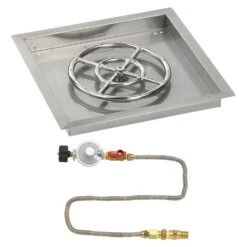 American Fire Glass Match Light Fire Pit Kits, Square Bowl Pans -Empire Spinning Shop ss sqpmkit p 18 3 11 19