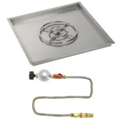 American Fire Glass Match Light Fire Pit Kits, Square Bowl Pans -Empire Spinning Shop ss sqpmkit p 36 4 11 19