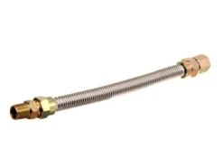 HPC Fire Stainless Steel Gas Flex Line, 5/8-Inch OD With 1/2-Inch MIP X 1/2-Inch FIP
