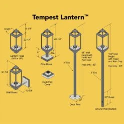 Tempest Torch Gas Lantern Torch Head With In-Ground Mount Assembly -Empire Spinning Shop tt lantern spec a 04 21 3